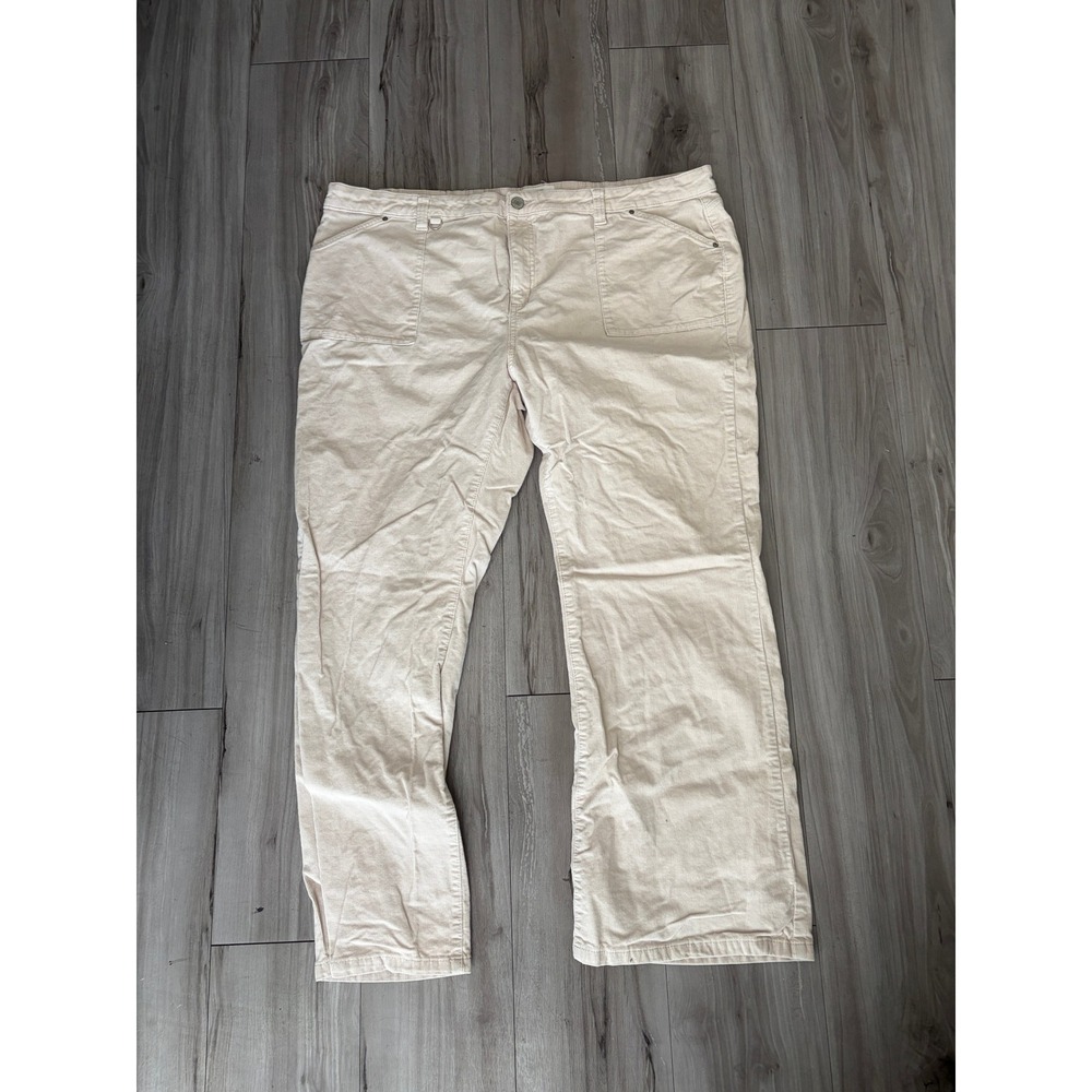 Cotton On Cord Bootleg Jean Cream Beige Corduroy Pants Womens 18 US